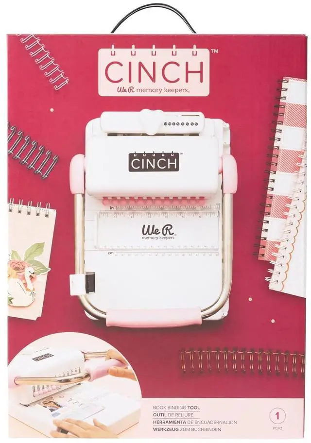 Alt view image 2 of 7 - Cinch Book Binding Machine 2, Pink/White, Easy to Use Design with Slide Ruler, Compatible with Wire or Spiral Coils, Make Professional Books, Notebooks, Calendars and More