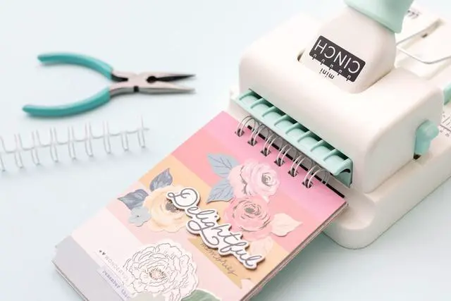 Alt view image 7 of 7 - Memory Keepers Mini Cinch Bundle Includes Book Binding Machine, 16 Wires, Wire Cutters, and Six Black Bookboards, Easy to Use Design, Ruler, Wire or Spiral Coils, DIY Books, Notebooks, Calendars