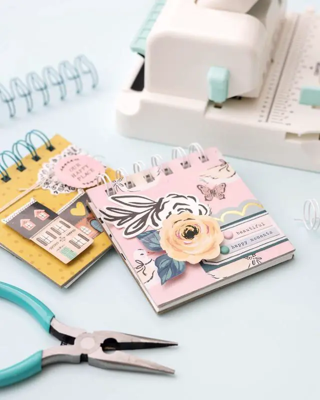 Alt view image 6 of 7 - Memory Keepers Mini Cinch Bundle Includes Book Binding Machine, 16 Wires, Wire Cutters, and Six Black Bookboards, Easy to Use Design, Ruler, Wire or Spiral Coils, DIY Books, Notebooks, Calendars