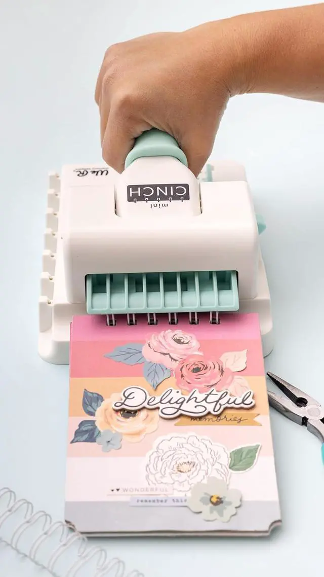 Alt view image 5 of 7 - Memory Keepers Mini Cinch Bundle Includes Book Binding Machine, 16 Wires, Wire Cutters, and Six Black Bookboards, Easy to Use Design, Ruler, Wire or Spiral Coils, DIY Books, Notebooks, Calendars