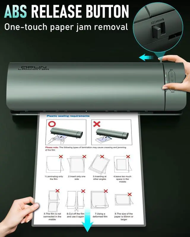 Alt view image 7 of 7 - Machine 13 Inch Cold Thermal Laminate Machine for A3/A4/A5/A6, 60s Warm-up Lamination Machine 11x17 with 30 Laminating Sheets, 9 in 1 Personal Laminating Machine for Home Office School