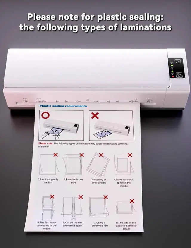 Alt view image 7 of 7 - A3 Laminator Machine,13 Inch 9-in-1 Laminating Machine with Laminating Sheets,Thermal Laminator Hot & Cold with Fast Warm Technology for Home,Office or School Supplies,White