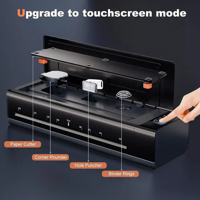 Alt view image 4 of 7 - 13 Inch Lamination Machine for A3/A4/A5/A6, With 6 in 1 Personal Desktop Cold & Hot A3 laminating machine, 60s Warm-Up Jam-Free laminator machine with 12 Pouches for Office, School, Home