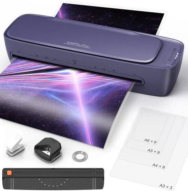 Main image of Laminator Machine 13 Inch Wide Thermal Lamination 9 in 1 Cold Hot A3 Laminating Machine for Teacher Personal, 60s Warm-Up No Jam laminator Machine 11x17 with 30 Laminating Sheets for Home Office Use