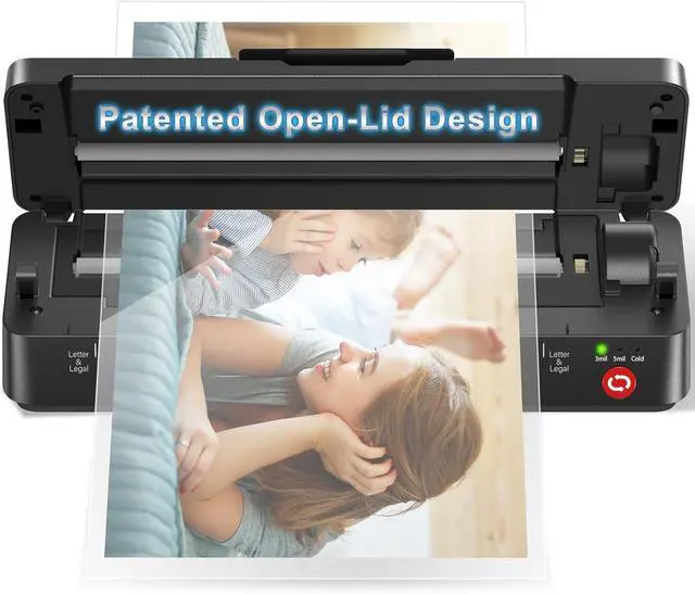 Main image of 9-Inch Thermal Laminator Machine, World's First Open-Lid Design, Remove Jam in 5s, Auto Shut-Off, NTC Temperature Control, 5 Laminating Sheets for Teacher School Home Office Personal, Black
