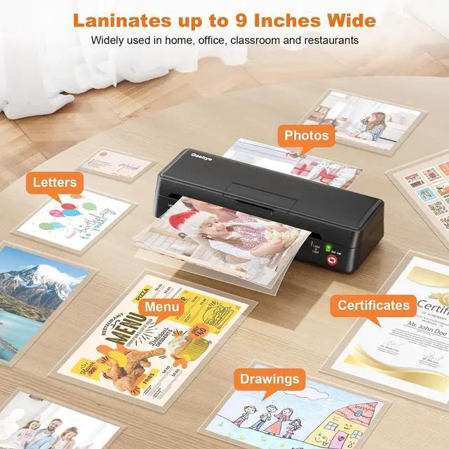 Alt view image 7 of 7 - 9-Inch Thermal Laminator Machine, World's First Open-Lid Design, Remove Jam in 5s, Auto Shut-Off, NTC Temperature Control, 5 Laminating Sheets for Teacher School Home Office Personal, Black