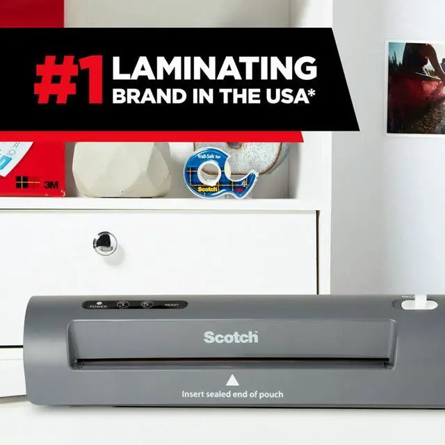 Alt view image 5 of 7 - Thermal Laminator and Pouch Bundle, 2 Roller System, Laminate up to 9" Wide (TL901X) with Scotch Laminating Pouches, 200-Pack (TP3854-200)