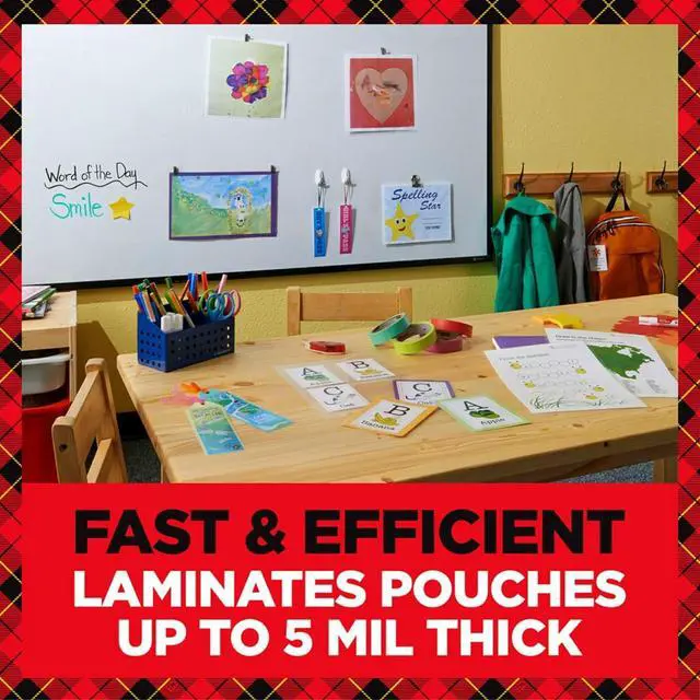 Alt view image 6 of 7 - Thermal Laminator and Pouch Bundle, 2 Roller System, Laminate up to 9" Wide (TL901X) with Scotch Laminating Pouches, 200-Pack (TP3854-200)