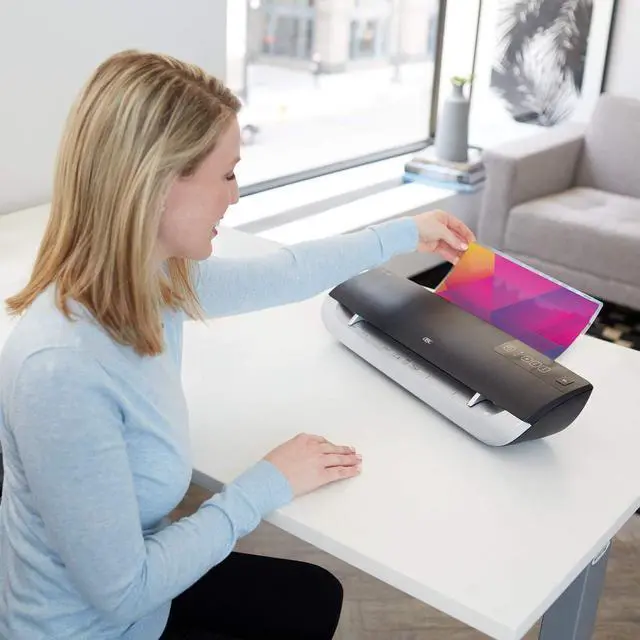 Alt view image 2 of 6 - Thermal Laminator Machine, Fusion 3000L, 12 Inch, 1 Min Warm-up, 3 or 5 Mil, with 30 EZUse Laminating Pouches (1703075)