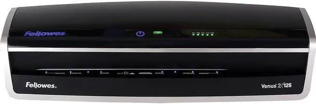 Main image of Fellowes Laminator Venus 2 125, Rapid 30-60 Second Warm-up Laminating Machine, with Laminating Pouches Kit (5734801), Black, Silver, 5.1" x 21.3" x 8.2"