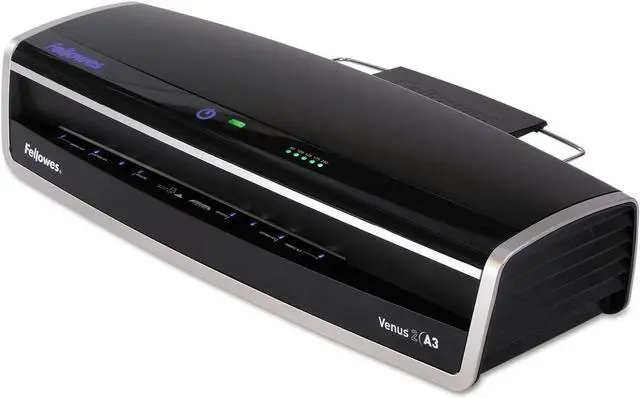 Alt view image 2 of 7 - Fellowes Laminator Venus 2 125, Rapid 30-60 Second Warm-up Laminating Machine, with Laminating Pouches Kit (5734801), Black, Silver, 5.1" x 21.3" x 8.2"