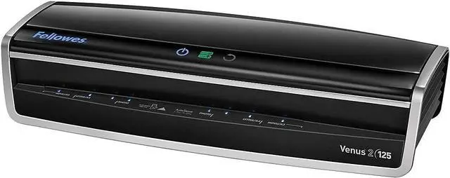 Alt view image 3 of 7 - Fellowes Laminator Venus 2 125, Rapid 30-60 Second Warm-up Laminating Machine, with Laminating Pouches Kit (5734801), Black, Silver, 5.1" x 21.3" x 8.2"