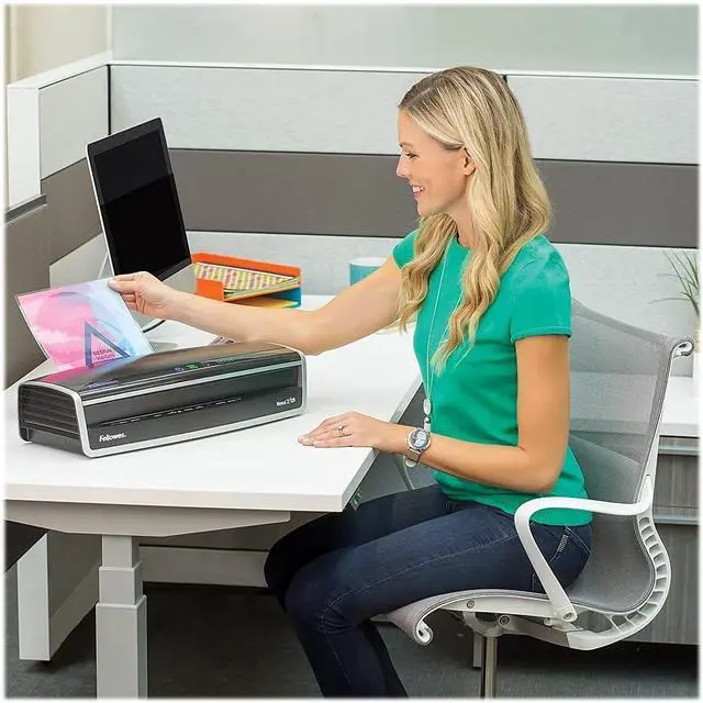 Alt view image 6 of 7 - Fellowes Laminator Venus 2 125, Rapid 30-60 Second Warm-up Laminating Machine, with Laminating Pouches Kit (5734801), Black, Silver, 5.1" x 21.3" x 8.2"