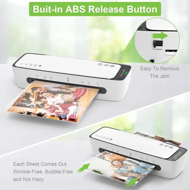 Alt view image 5 of 7 - Laminator Machine with Laminating Sheets A4 Portable Thermal Lamination 9-Inch Laminate for Personal Office School Home Use, 6 in 1 Laminater Quick Warm Up Never Jam