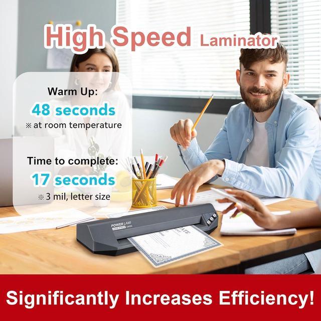 Alt view image 2 of 7 - 3-10 mil Commercial Laminating Machine, Heavy Duty, Never Jam, 48-Second Warm-up, 40 Inches/Minute, 13-Inch Thermal Laminator Machine with Laminating Sheets for Office and School