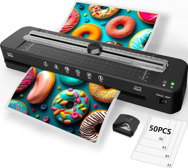 Main image of 13 Inch Laminator Machine, 11x17 Laminator with 50 Laminating Sheets, Cold & Thermal Laminator Built-in Paper Cutter & Corner Rounder, A3 Laminating Machine for Classroom Home School