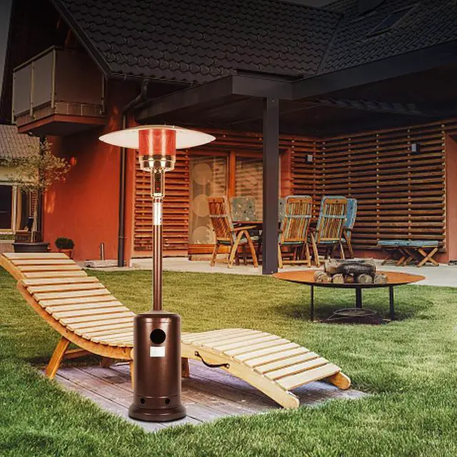 Alt view image 6 of 6 - Outdoor Mushroom Heater Patio Propane 48,000 BTU for Outdoor Heating Deck Heater with Umbrella Dome and Wheeled Floor-standing Rust Free for Patio Porch and Backyards