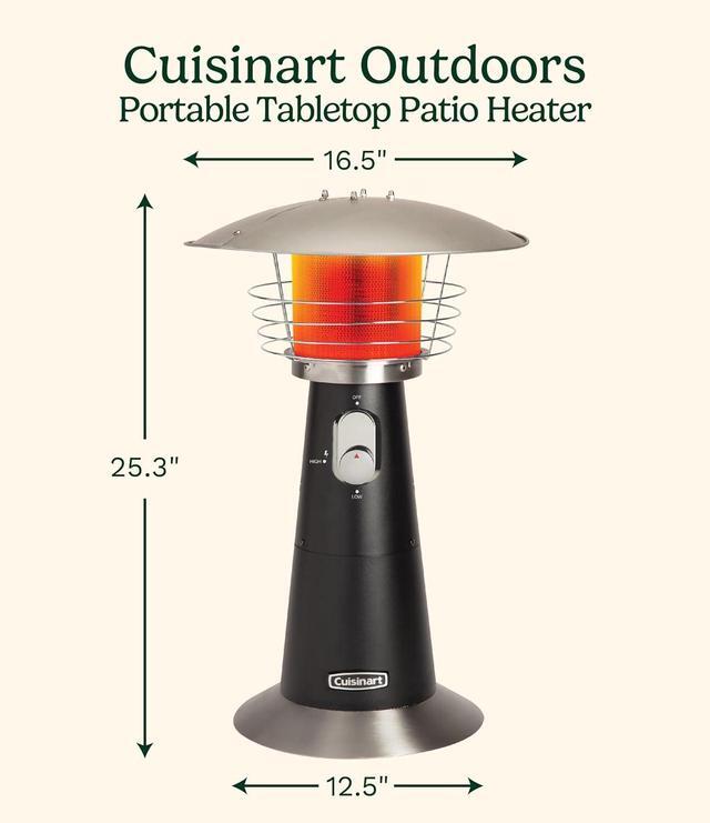 Alt view image 2 of 7 - COH-500 Portable Tabletop Patio, 11,000 BTU Outdoor Propane Heater with Safety Tilt Switch and Burner Screen Guard, 100 sq. Foot Heat Range, Black