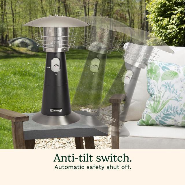 Alt view image 5 of 7 - COH-500 Portable Tabletop Patio, 11,000 BTU Outdoor Propane Heater with Safety Tilt Switch and Burner Screen Guard, 100 sq. Foot Heat Range, Black