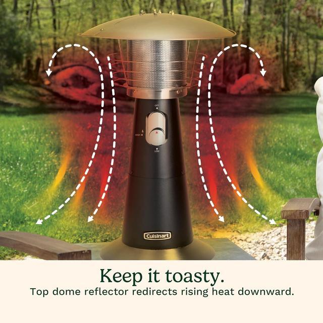 Alt view image 4 of 7 - COH-500 Portable Tabletop Patio, 11,000 BTU Outdoor Propane Heater with Safety Tilt Switch and Burner Screen Guard, 100 sq. Foot Heat Range, Black