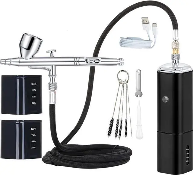 Main image of Casubaris cordless Portable Airbrush kit with Compressor,Rechargeable and replaceable auto Stop Dual Action air Brush Pen,Match Different Airbrush Guns for Barbers Model Painting Nail Art Craft Makeup