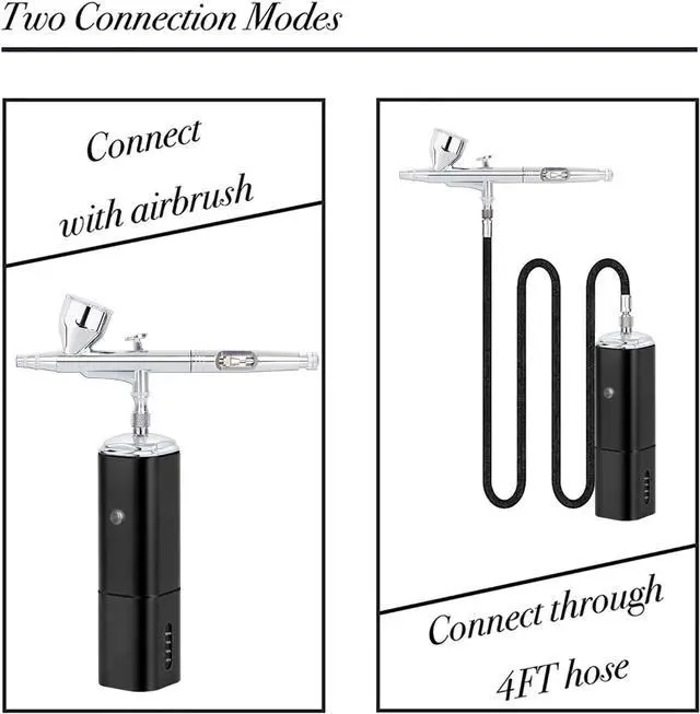 Alt view image 3 of 7 - Casubaris cordless Portable Airbrush kit with Compressor,Rechargeable and replaceable auto Stop Dual Action air Brush Pen,Match Different Airbrush Guns for Barbers Model Painting Nail Art Craft Makeup