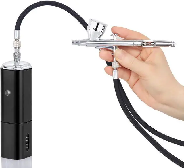 Alt view image 4 of 7 - Casubaris cordless Portable Airbrush kit with Compressor,Rechargeable and replaceable auto Stop Dual Action air Brush Pen,Match Different Airbrush Guns for Barbers Model Painting Nail Art Craft Makeup