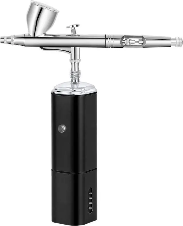 Alt view image 6 of 7 - Casubaris cordless Portable Airbrush kit with Compressor,Rechargeable and replaceable auto Stop Dual Action air Brush Pen,Match Different Airbrush Guns for Barbers Model Painting Nail Art Craft Makeup