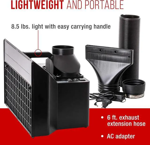 Alt view image 4 of 7 - Master Airbrush Extra Large Dual Fan Portable Airbrush Hobby Spray Booth with LED Lighting - Portable Paint Booth with 6' Exhaust Hose, 22.25"x19"x14", Turntable, 25W Fans Powerful Extraction, Model