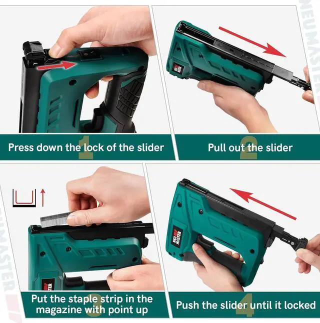 Alt view image 6 of 7 - Staple Gun Cordless, NTC0070 Li-ion Rechargeable Battery Staple Guns kit with Staples and USB Charger, Power Tacker for Upholstery, Material Repair, Decoration, Carpentry, Furniture DIY