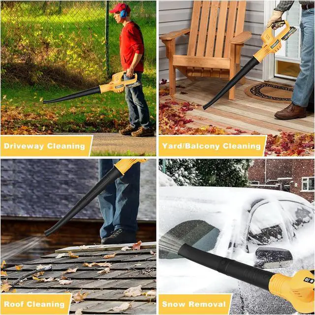 Alt view image 6 of 7 - Cordless with 2 Batteries and Charger, 21V Electric Leaf Blower with 2 Speed Modes, 2.0Ah Lightweight Battery Powered Blowers for Lawn Care, Patio, Blowing Leaves