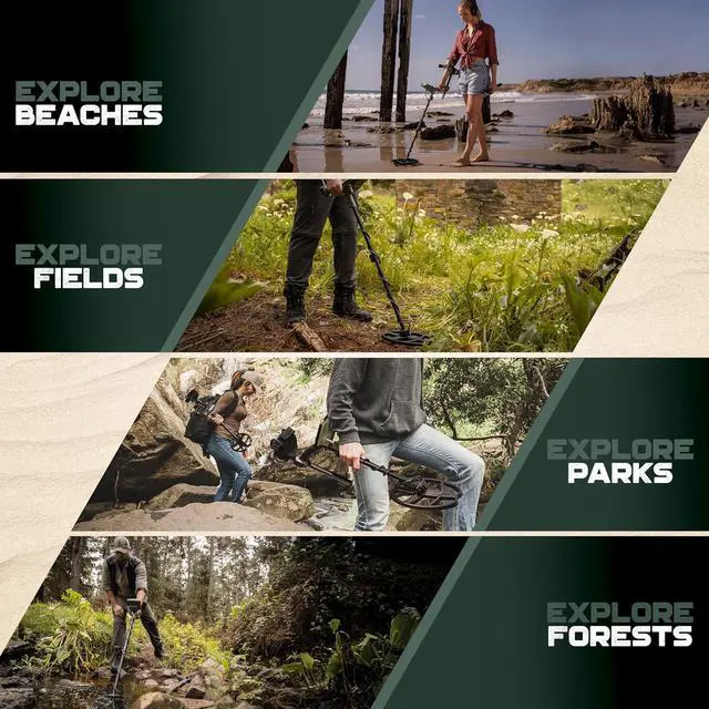 Alt view image 4 of 7 - X-TERRA VOYAGER All-Terrain Pinpointing Adult Metal Detector with Waterproof Coil, 4 Detect Modes, Clear Target ID, Backlit Display (Complete Kit with Headphones, Backpack, Collapsible Digger)