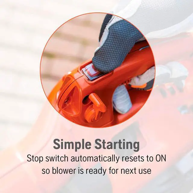 Alt view image 7 of 7 - 125B Gas Leaf Blower, 28-cc 1.1-HP 2-Cycle Handheld Leaf Blower, 470-CFM, 170-MPH, 12.5-N Powerful Clearing Performance and Ergonomic Design, Orange