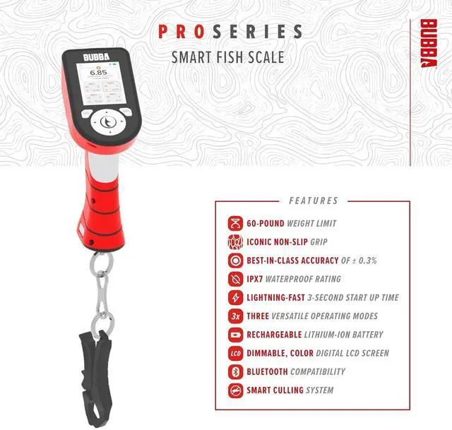 Alt view image 3 of 7 - Series Smart Fish Scale - Tournament Fishing Tool with Bluetooth & Rechargeable Battery - 3 Modes, Digital Color Screen, 60lb Limit
