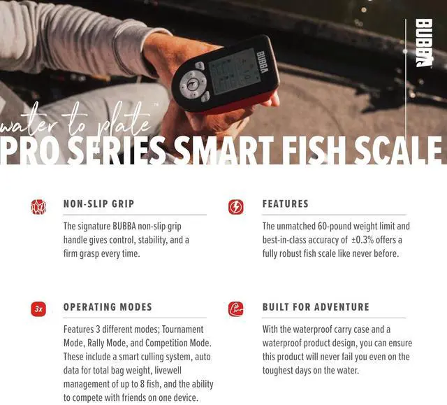 Alt view image 4 of 7 - Series Smart Fish Scale - Tournament Fishing Tool with Bluetooth & Rechargeable Battery - 3 Modes, Digital Color Screen, 60lb Limit