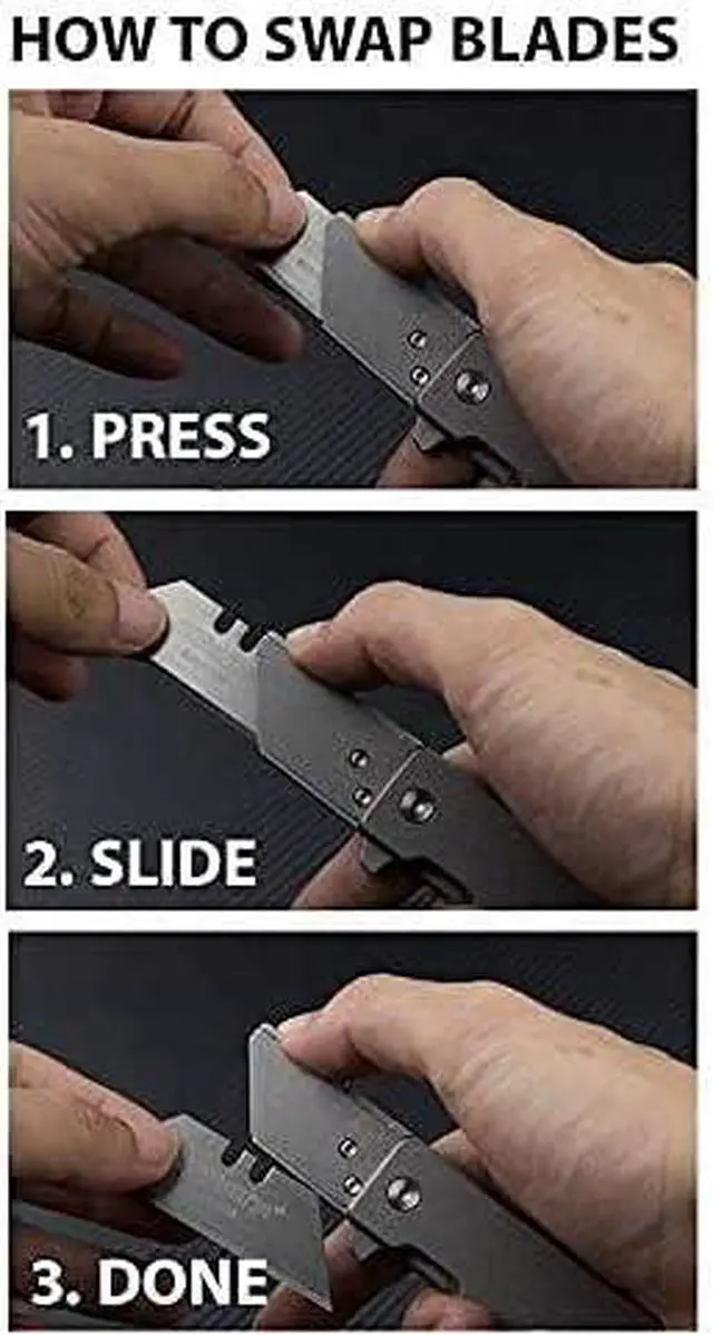 Alt view image 5 of 7 - Designs TIRANT RAZOR V3 (Stonewashed) 6Al-4V Titanium Utility Knife & EDC Pocket Knife, Box Cutter, Razor Blade EDC Tool