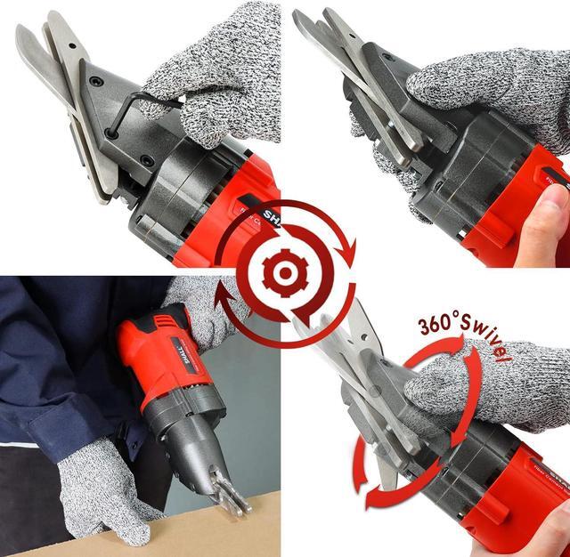 Alt view image 3 of 7 - Electric Fiber Cement Siding Shear, 4.8-Amp Hardie Board Cutter with 360 Degree Swivel Head, Variable Speed & Continuous Cutting, for Cutting Cement Board, Tile Board, Backer board, 2700 SPM