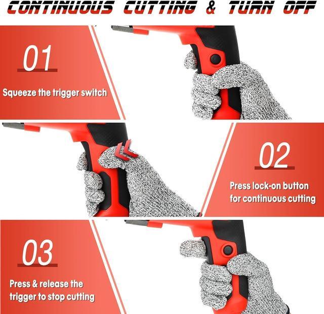 Alt view image 7 of 7 - Electric Fiber Cement Siding Shear, 4.8-Amp Hardie Board Cutter with 360 Degree Swivel Head, Variable Speed & Continuous Cutting, for Cutting Cement Board, Tile Board, Backer board, 2700 SPM