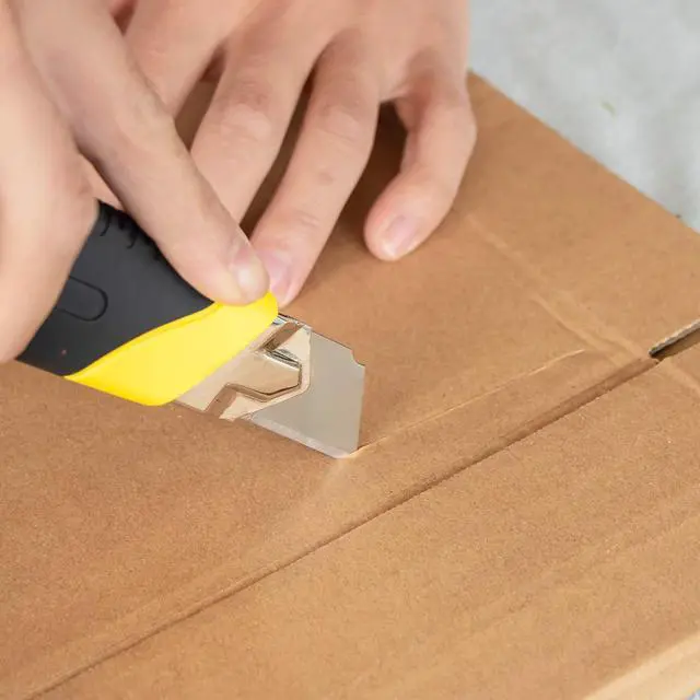 Alt view image 2 of 7 - 24 Pack Utility Knife, Retractable Box Cutter for Cartons, Cardboard and Boxes, 25mm Wider Razor Sharp Blade, Smooth Mechanism, Perfect for Office and Home use