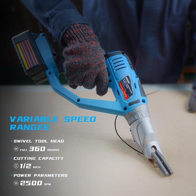 Alt view image 4 of 7 - Wild Edge Cordless Cement Board Cutter, 20V Max Battery Powered Hardie Board Cutter for Fiber Cement Siding, Tile Backer Board with 360 Degree Swivel Head, 4.0 AH Lithium-Ion Battery and Charger