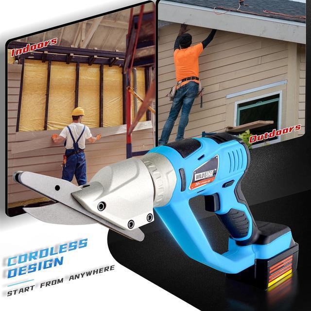 Alt view image 6 of 7 - Wild Edge Cordless Cement Board Cutter, 20V Max Battery Powered Hardie Board Cutter for Fiber Cement Siding, Tile Backer Board with 360 Degree Swivel Head, 4.0 AH Lithium-Ion Battery and Charger