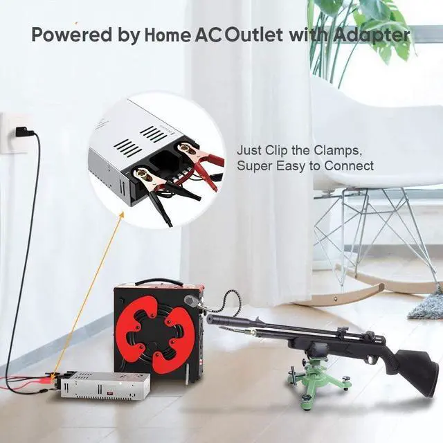Alt view image 2 of 7 - CS3 PCP Air Compressor, Auto-Stop,Oil-Free, Built-in Water-Oil Separator Filter, Powered by Car 12V DC or Home 110V AC w/Converter,4500Psi/30Mpa,Paintball Air Compressor Pump