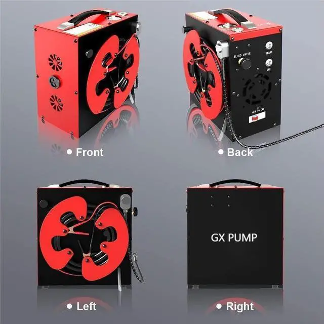 Alt view image 5 of 7 - CS3 PCP Air Compressor, Auto-Stop,Oil-Free, Built-in Water-Oil Separator Filter, Powered by Car 12V DC or Home 110V AC w/Converter,4500Psi/30Mpa,Paintball Air Compressor Pump