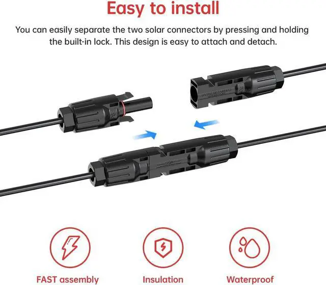 Alt view image 3 of 7 - 10AWG 25FT Solar to XT60i Cable 2 10 25 35 50 75 100FT Solar Connector to XT60i Adapter Cable for Portable Power Station (25FT)