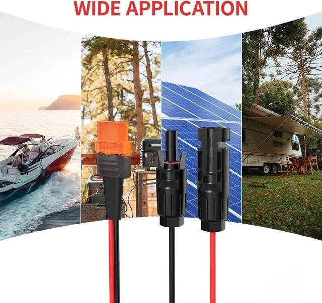 Alt view image 7 of 7 - 10AWG 25FT Solar to XT60i Cable 2 10 25 35 50 75 100FT Solar Connector to XT60i Adapter Cable for Portable Power Station (25FT)