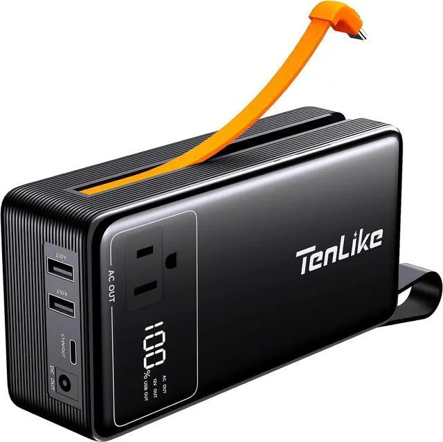 Main image of Portable Power Station 99.9Wh Power Bank for Camping Essentials Small Electric Generator Large Lithium Battery with 110V 120W AC Plug in Output 60W Type-C Laptop Home Backup Outdoor Emergency, Black