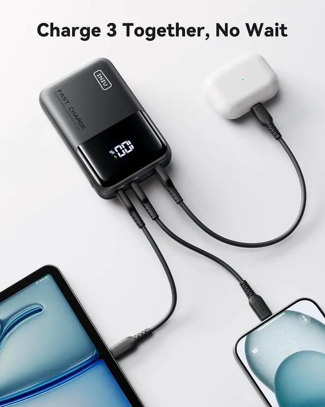 Alt view image 6 of 7 - 100W Power Bank, Mini Size 25000mAh High Capacity Laptop Portable Charger, USB C in&Out Tablet Powerbank, Smart Digital Display Phone Charger for iPhone 16 15, , iPad, MacBook, Laptop etc.