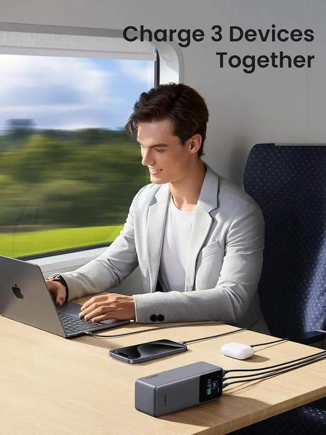 Alt view image 5 of 7 - Nexode Power Bank 25000mAh 200W Laptop Portable Charger PD 3.1 Fast Charging 90Wh 3-Port Battery Pack with TFT Smart Display for MacBook Pro/Air/ipad/iPhone 16/ S24//HP and More