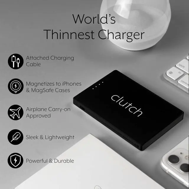Alt view image 4 of 7 - - Pro USB-C Portable Charger - Compatible with iPhone 15, 16 & Android Devices - Power Bank Magnetic Battery - TSA Travel Approved - USB Rechargeable - Built-in Cable - 5000 mAh - 3.7oz - Black