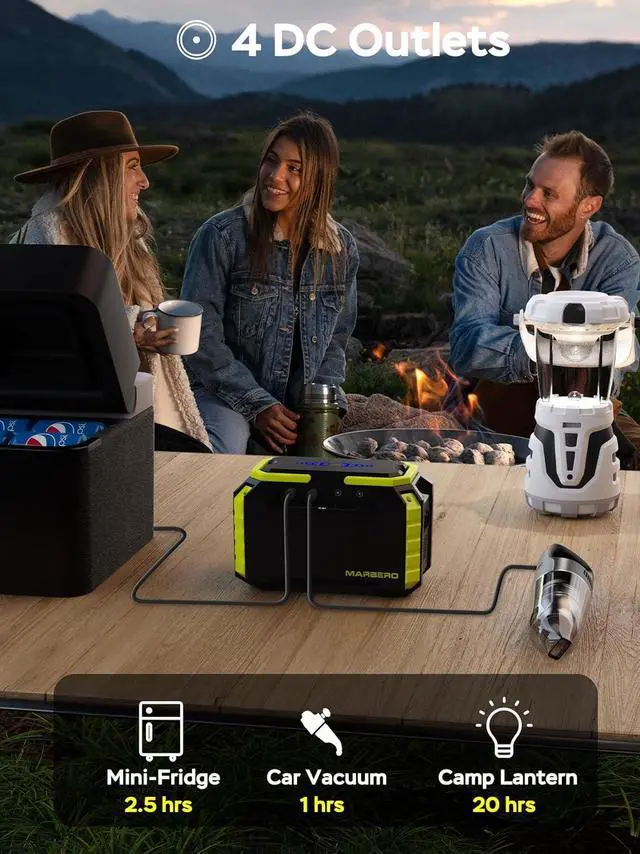 Alt view image 3 of 7 - Portable Power Station 150Wh Camping Solar Generator Laptop Charger Power Bank with AC Outlet 110V 150W Peak with 4*USB, 4*DC Ports, LED Flashlights for CPAP Home Camping Hurricane Emergency